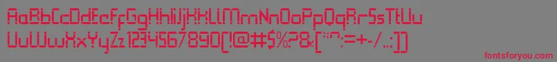 QueuebrickOpenregular Font – Red Fonts on Gray Background