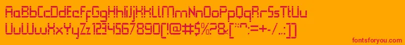 Fonte QueuebrickOpenregular – fontes vermelhas em um fundo laranja