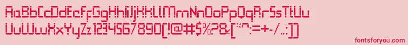 QueuebrickOpenregular-Schriftart – Rote Schriften auf rosa Hintergrund
