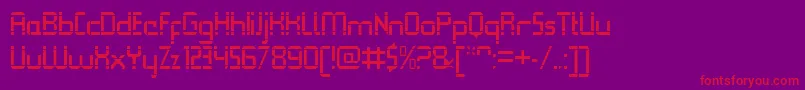 フォントQueuebrickOpenregular – 紫の背景に赤い文字