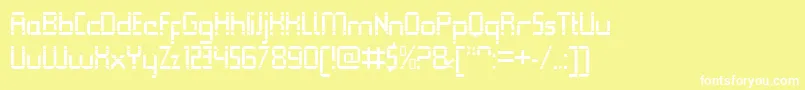 フォントQueuebrickOpenregular – 黄色い背景に白い文字