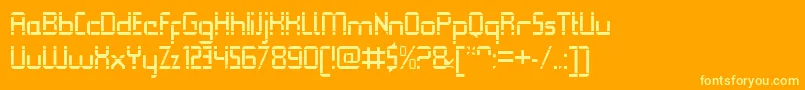 フォントQueuebrickOpenregular – オレンジの背景に黄色の文字