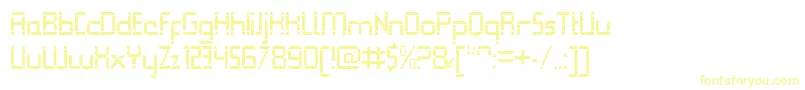 QueuebrickOpenregular-fontti – keltaiset fontit valkoisella taustalla