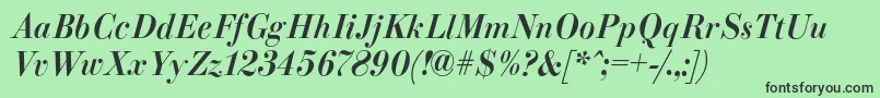 ParagonnordcItalic Font – Black Fonts on Green Background