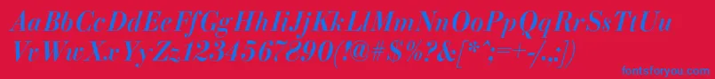 ParagonnordcItalic Font – Blue Fonts on Red Background