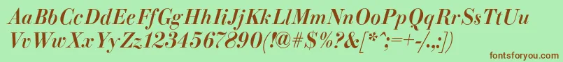 ParagonnordcItalic Font – Brown Fonts on Green Background