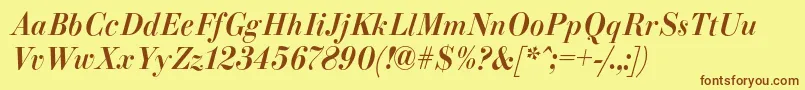 ParagonnordcItalic Font – Brown Fonts on Yellow Background