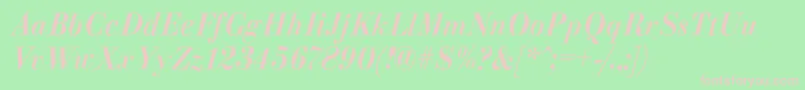 ParagonnordcItalic Font – Pink Fonts on Green Background