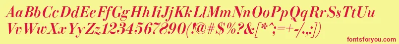 ParagonnordcItalic Font – Red Fonts on Yellow Background