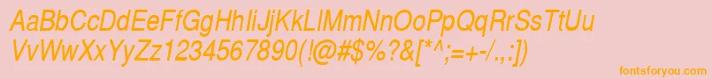 SwitzerlandnarrowItalic Font – Orange Fonts on Pink Background