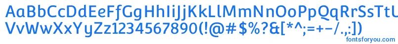 Weitere Informationen zur ConvergenceRegular-Schriftart ConvergenceRegular-Schriftart – Blaue Schriften auf weißem Hintergrund