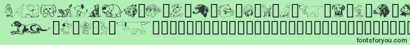 fuente Doggart – Fuentes Negras Sobre Fondo Verde