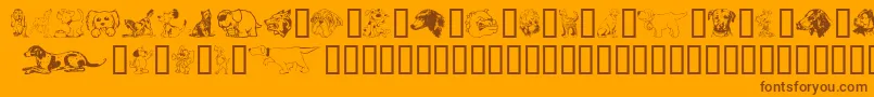 フォントDoggart – オレンジの背景に茶色のフォント