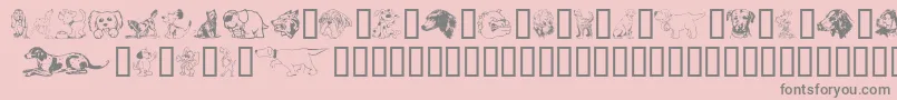 Doggart-Schriftart – Graue Schriften auf rosa Hintergrund
