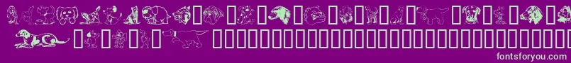 Weitere Informationen zur Doggart-Schriftart Doggart-Schriftart – Grüne Schriften auf violettem Hintergrund