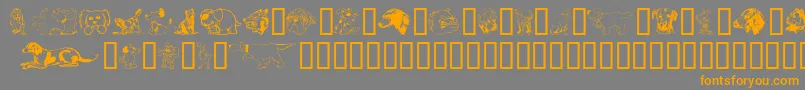 Weitere Informationen zur Doggart-Schriftart Doggart-Schriftart – Orangefarbene Schriften auf grauem Hintergrund