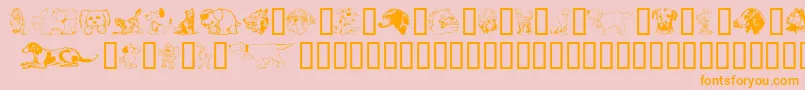 フォントDoggart – オレンジの文字がピンクの背景にあります。