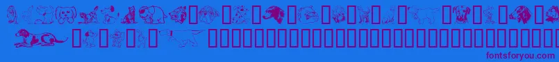 Doggart Font – Purple Fonts on Blue Background