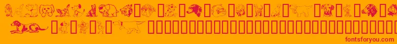 fuente Doggart – Fuentes Rojas Sobre Fondo Naranja