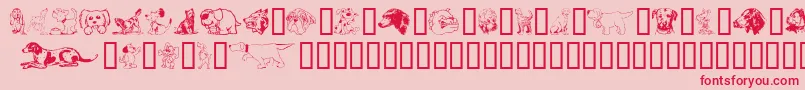 Weitere Informationen zur Doggart-Schriftart Doggart-Schriftart – Rote Schriften auf rosa Hintergrund
