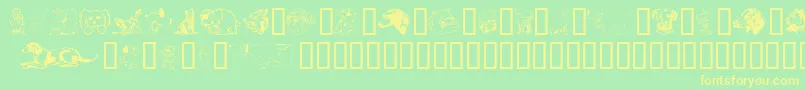 Doggart-Schriftart – Gelbe Schriften auf grünem Hintergrund