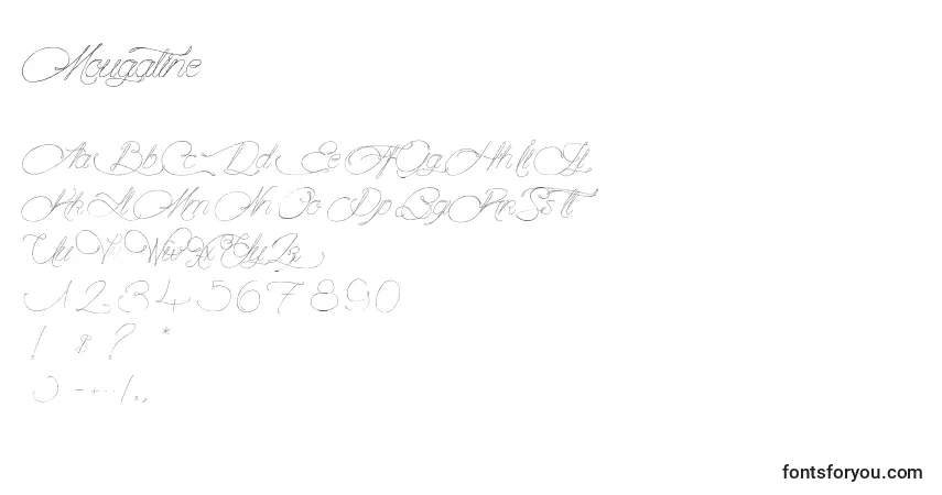 Шрифт Mougatine – алфавит, цифры, специальные символы
