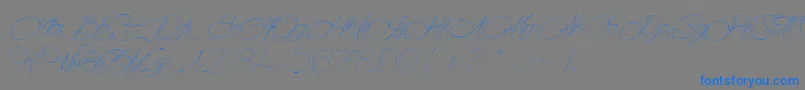 Mougatine-Schriftart – Blaue Schriften auf grauem Hintergrund