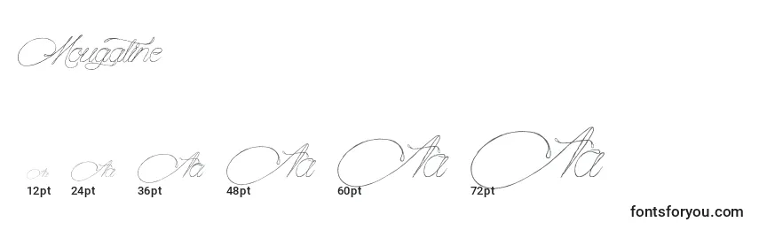 Размеры шрифта Mougatine