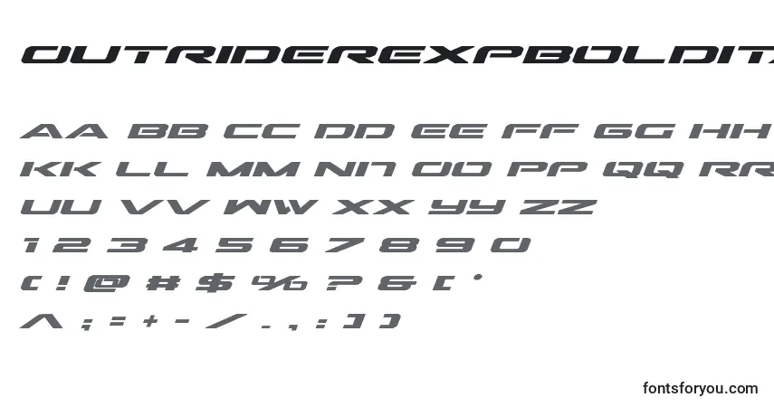 Outriderexpboldital Font – alphabet, numbers, special characters