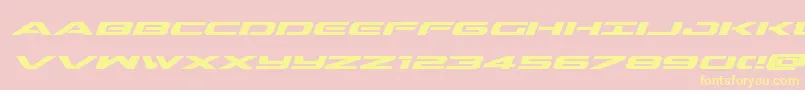 Outriderexpboldital-Schriftart – Gelbe Schriften auf rosa Hintergrund