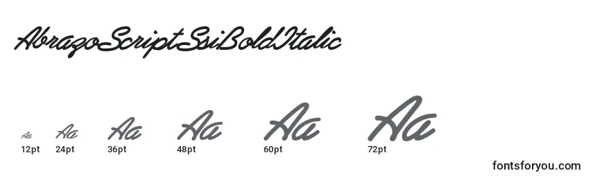 Größen der Schriftart AbrazoScriptSsiBoldItalic