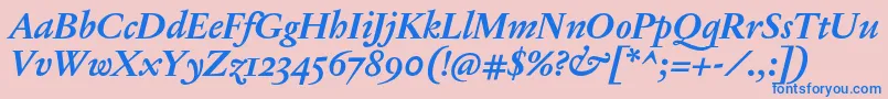 JannonTModerneOtBoldItalic Font – Blue Fonts on Pink Background