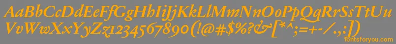 JannonTModerneOtBoldItalic Font – Orange Fonts on Gray Background