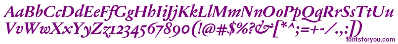 JannonTModerneOtBoldItalic Font – Purple Fonts on White Background