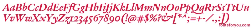 JannonTModerneOtBoldItalic Font – Red Fonts