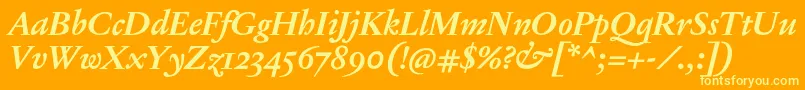 JannonTModerneOtBoldItalic Font – Yellow Fonts on Orange Background