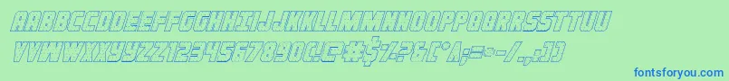 Ironforgeoutital Font – Blue Fonts on Green Background
