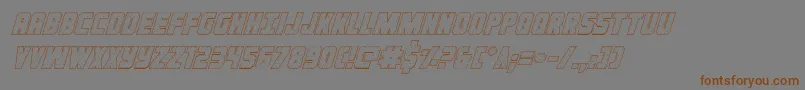 Weitere Informationen zur Ironforgeoutital-Schriftart Ironforgeoutital-Schriftart – Braune Schriften auf grauem Hintergrund