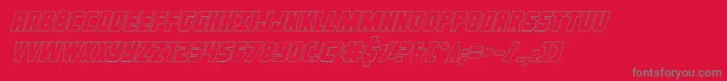 フォントIronforgeoutital – 赤い背景に灰色の文字