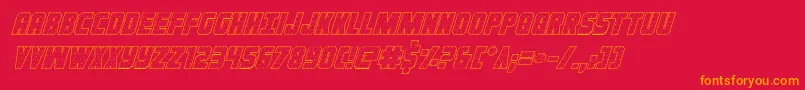 Ironforgeoutital Font – Orange Fonts on Red Background