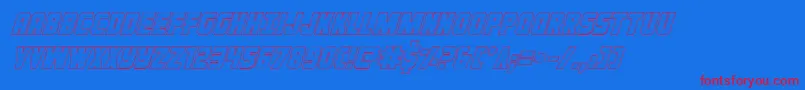 Ironforgeoutital Font – Red Fonts on Blue Background