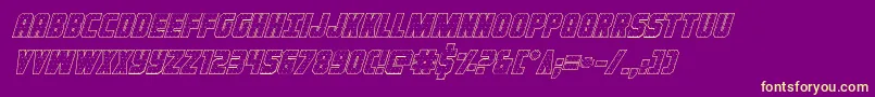 フォントIronforgeoutital – 紫の背景に黄色のフォント