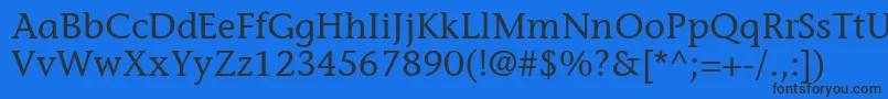 Шрифт ItcStoneInformalLt – чёрные шрифты на синем фоне