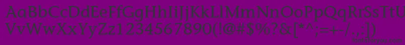 ItcStoneInformalLt-fontti – mustat fontit violetilla taustalla