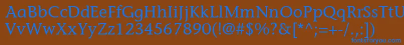 フォントItcStoneInformalLt – 茶色の背景に青い文字