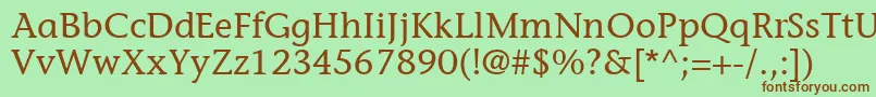 Шрифт ItcStoneInformalLt – коричневые шрифты на зелёном фоне