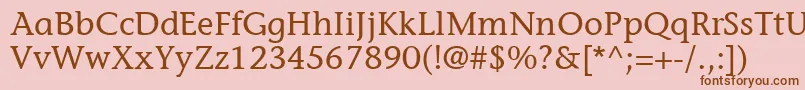 ItcStoneInformalLt Font – Brown Fonts on Pink Background