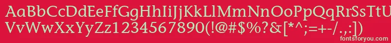 フォントItcStoneInformalLt – 赤い背景に緑の文字