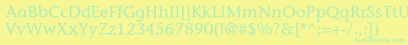 ItcStoneInformalLt Font – Green Fonts on Yellow Background