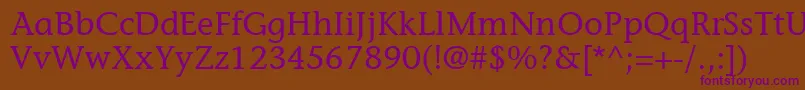 ItcStoneInformalLt Font – Purple Fonts on Brown Background